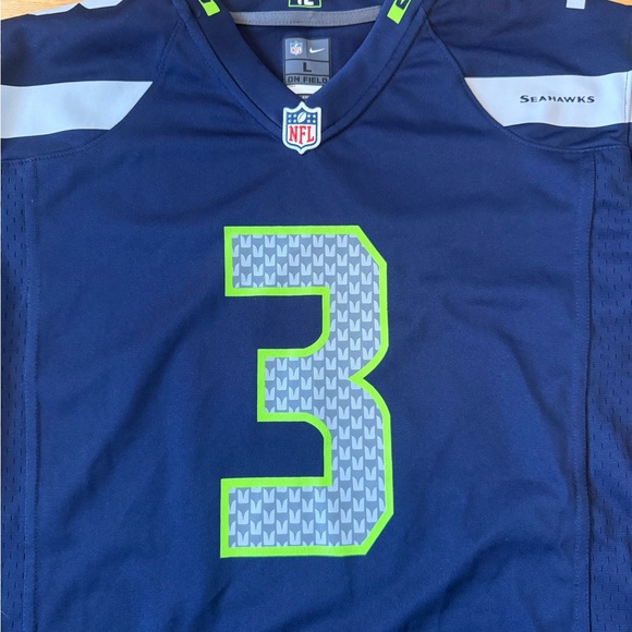 Navy Russell Wilson Seattle Seahawks Nike jersey Youth large NFL Seahawks - Picture 8 of 10
